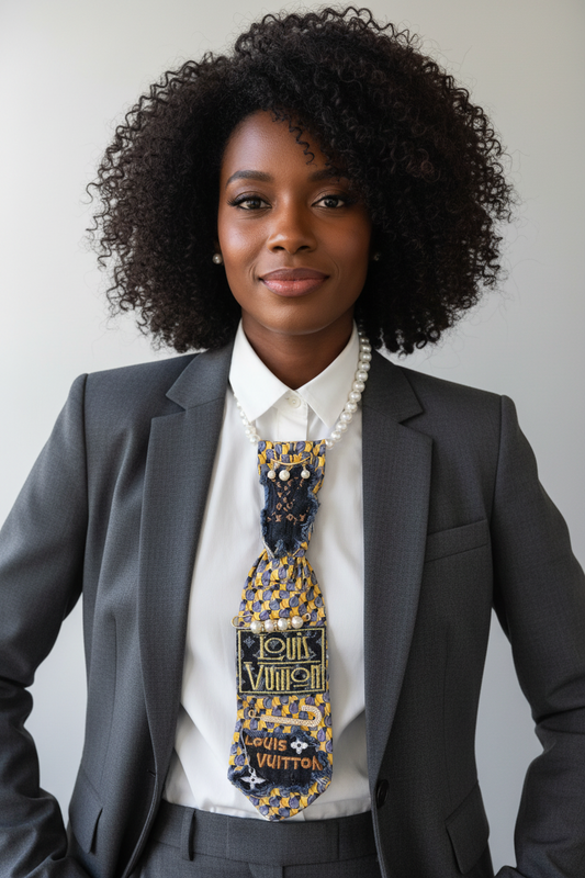 Golden Mosaic Pearl Luxe Necktie