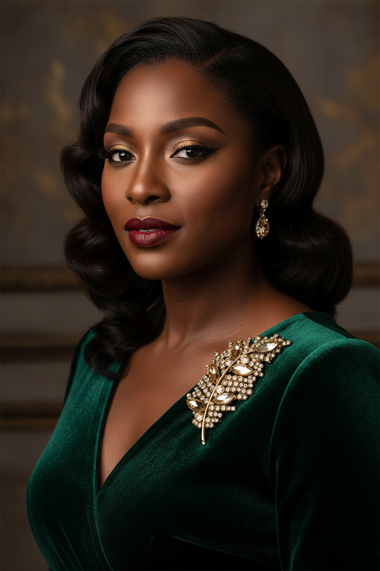 Champagne Luxe Leaf Brooch