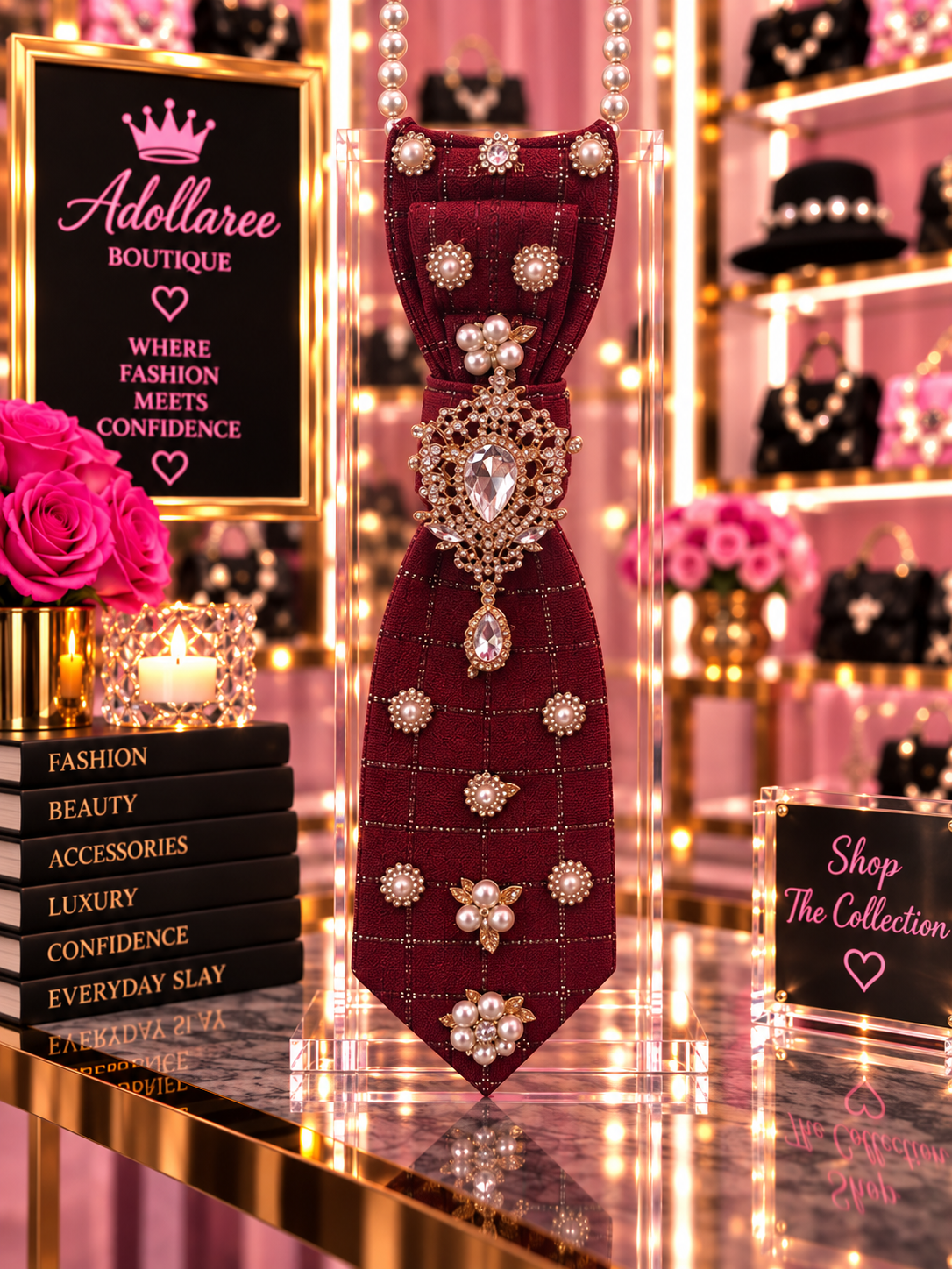 Burgundy Heirloom Luxe Statement Tie