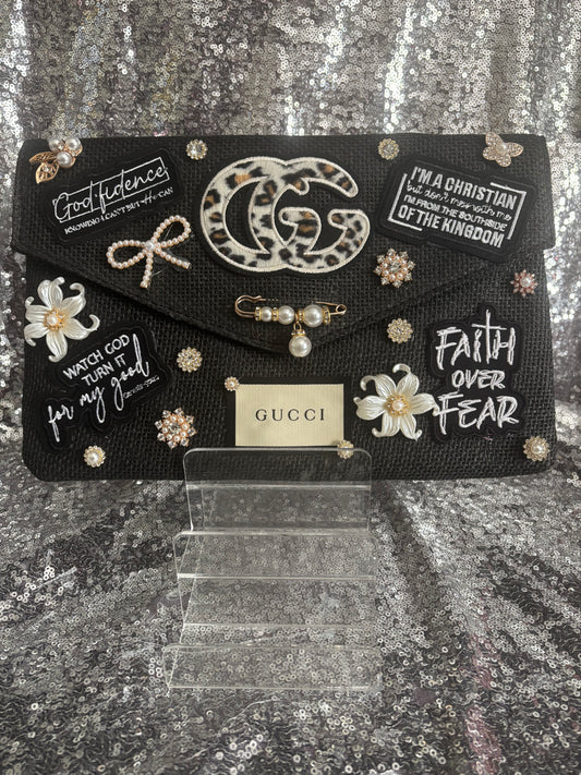 Faith Over Fear Luxe Leopard Statement Clutch