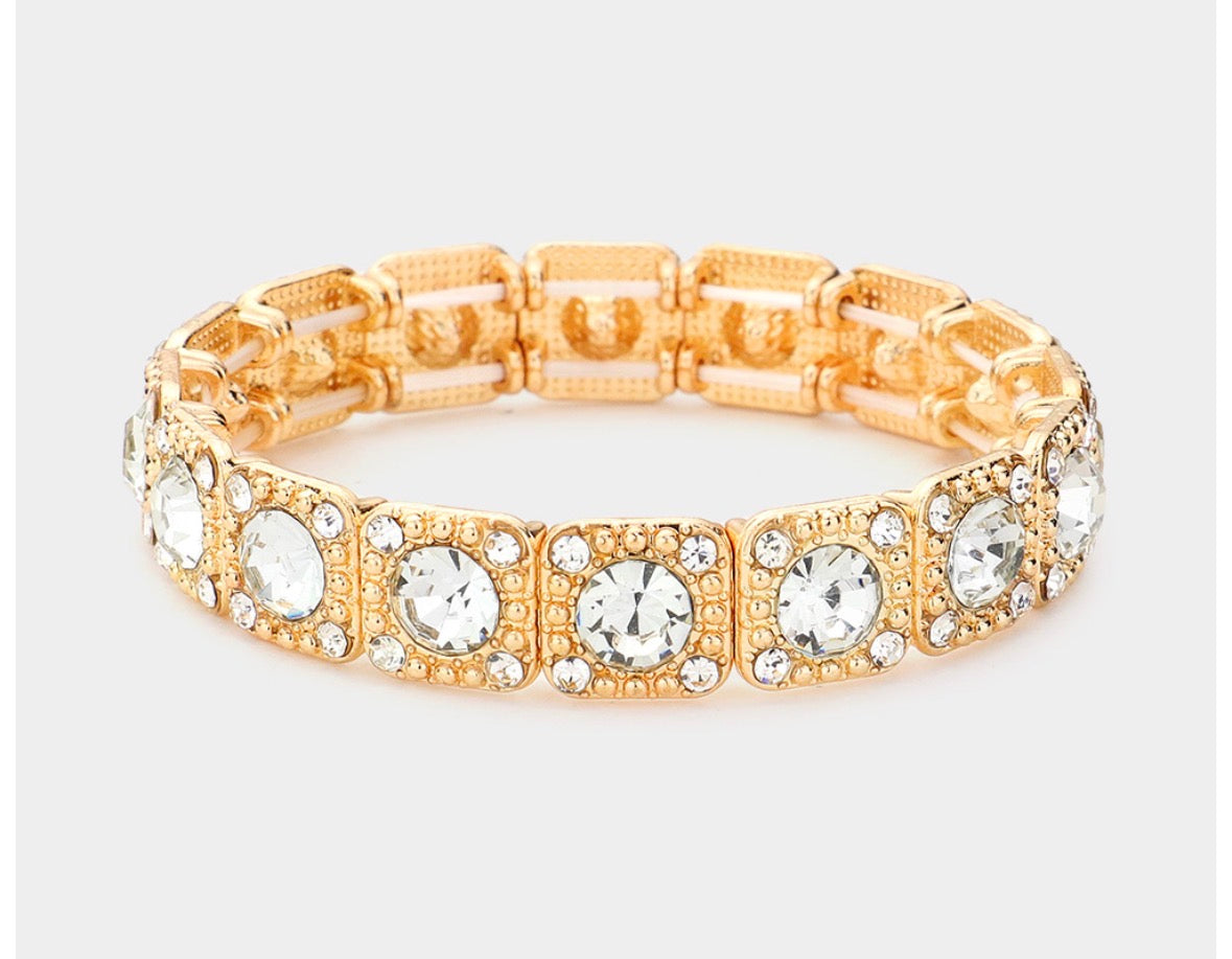 Adollaree Golden Crown Crystal Bracelet