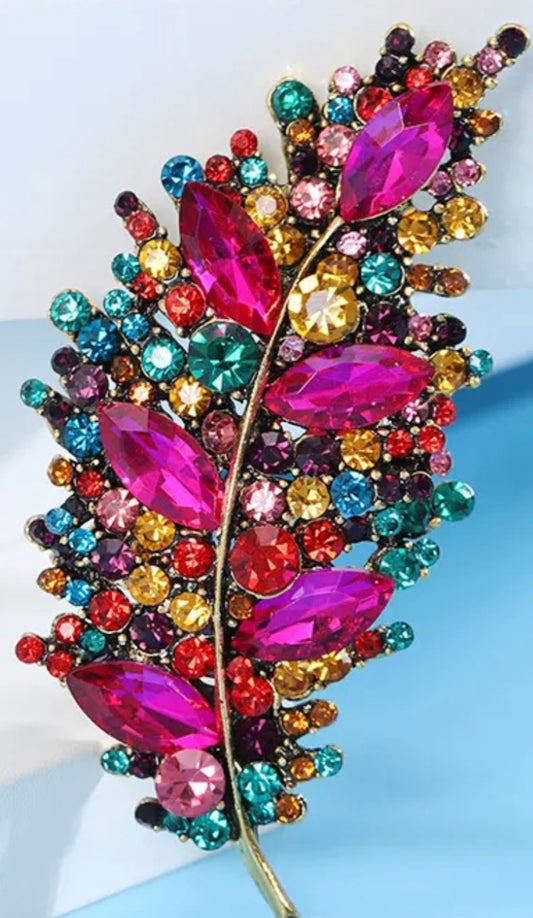 Carnival Queen Leaf Brooch