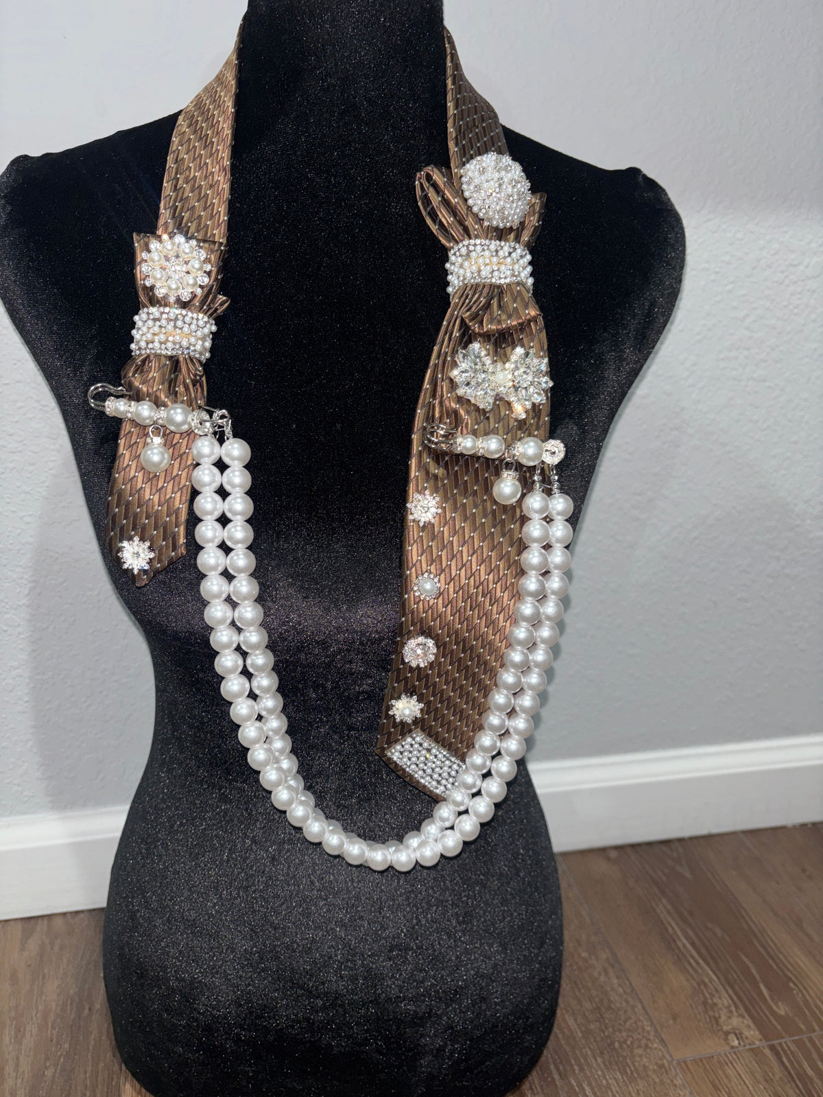The Pearl Heiress | Luxury Embellished Statement Necktie