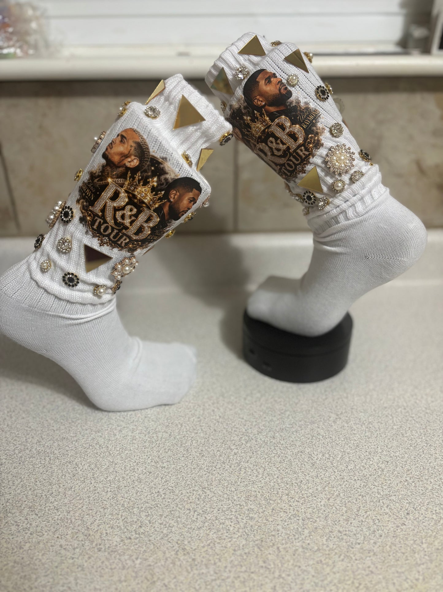 R&B Royalty Luxe Junk Socks — White