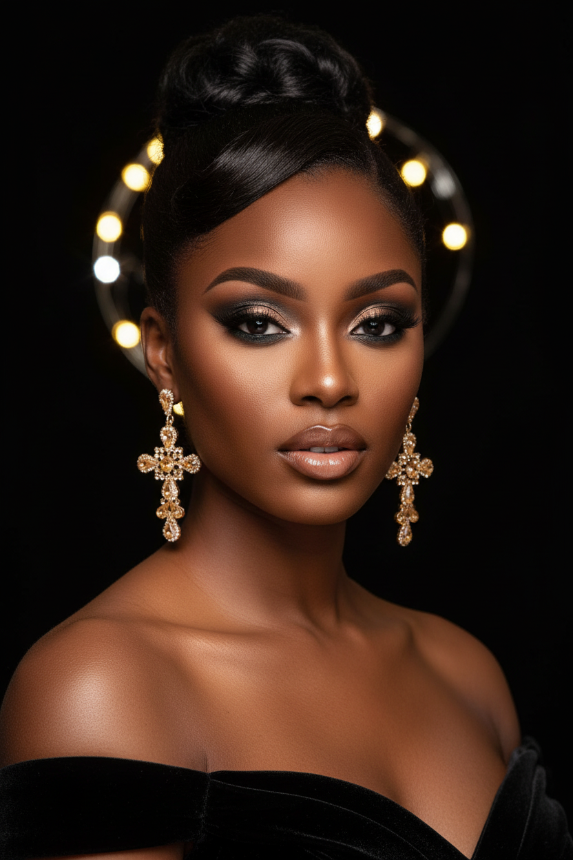 Golden Grace Cross Earrings
