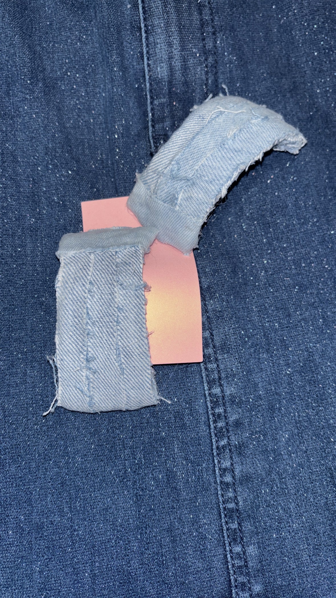 Distressed Light Wash Denim Earrings