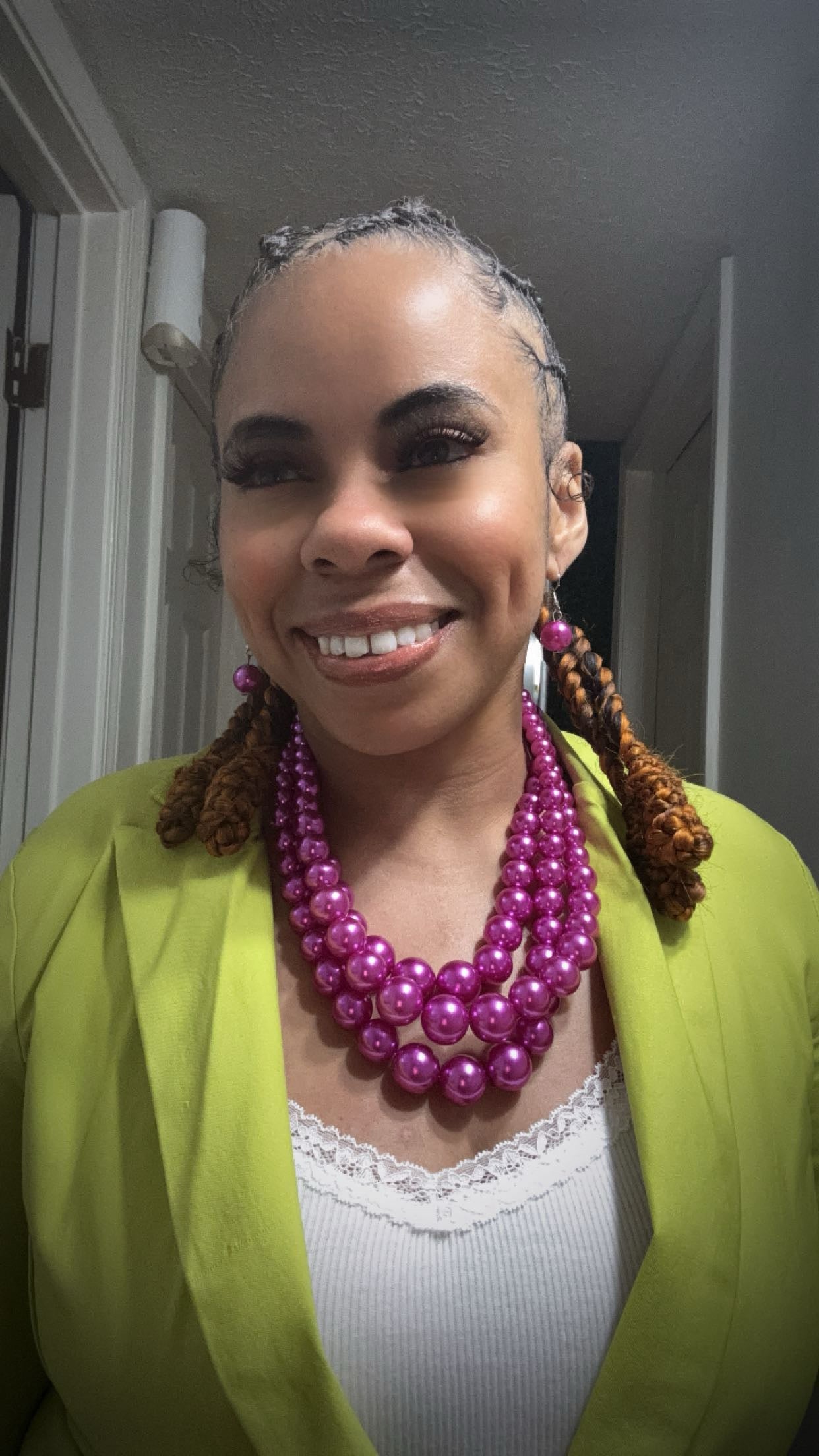 Triple Strand Pearl Chunky Necklace