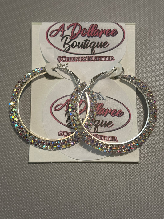 Iridescent Crystal Luxe Hoops