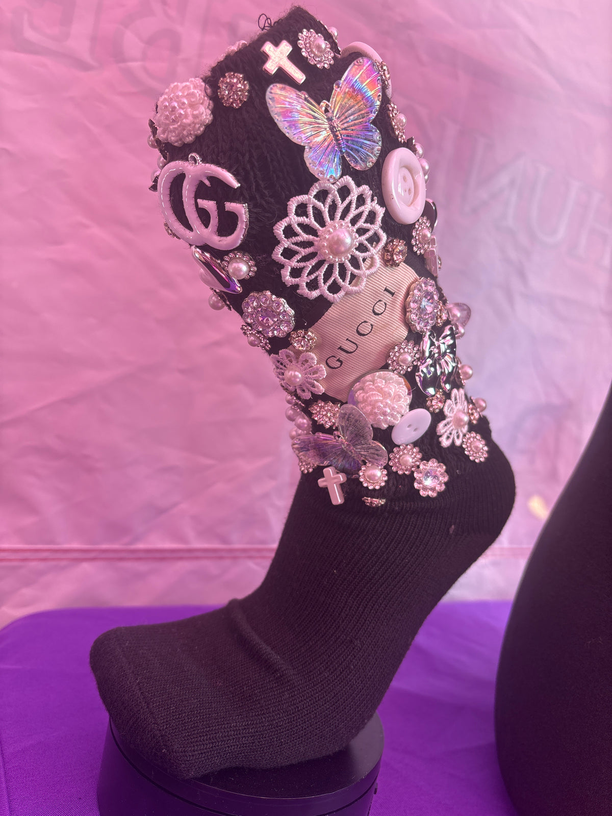 Exquisite Noir Jeweled Junk Socks ✨