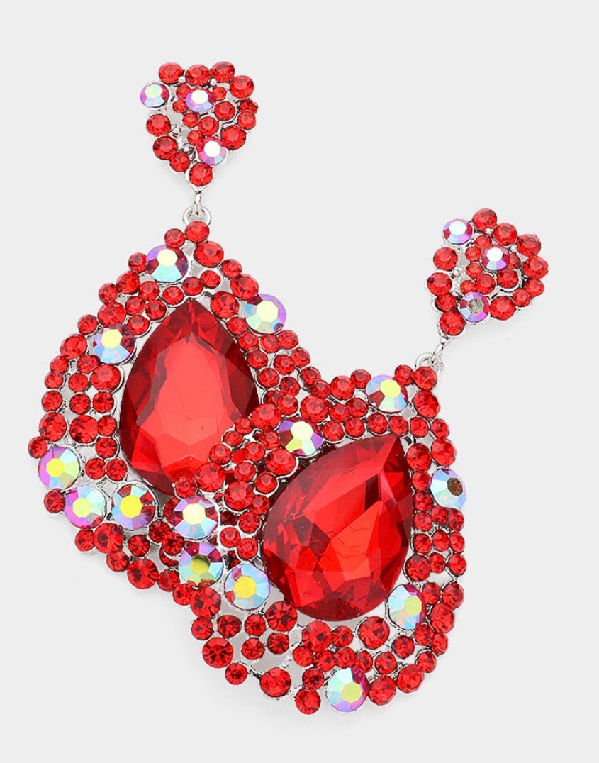 Ruby Glam Drop Earrings