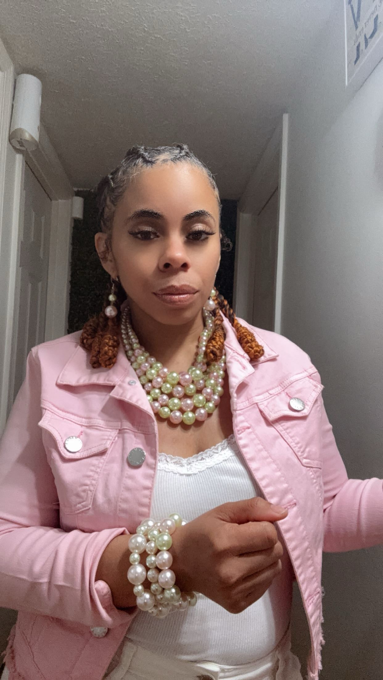 Pearl Multi Strand Bib Necklace