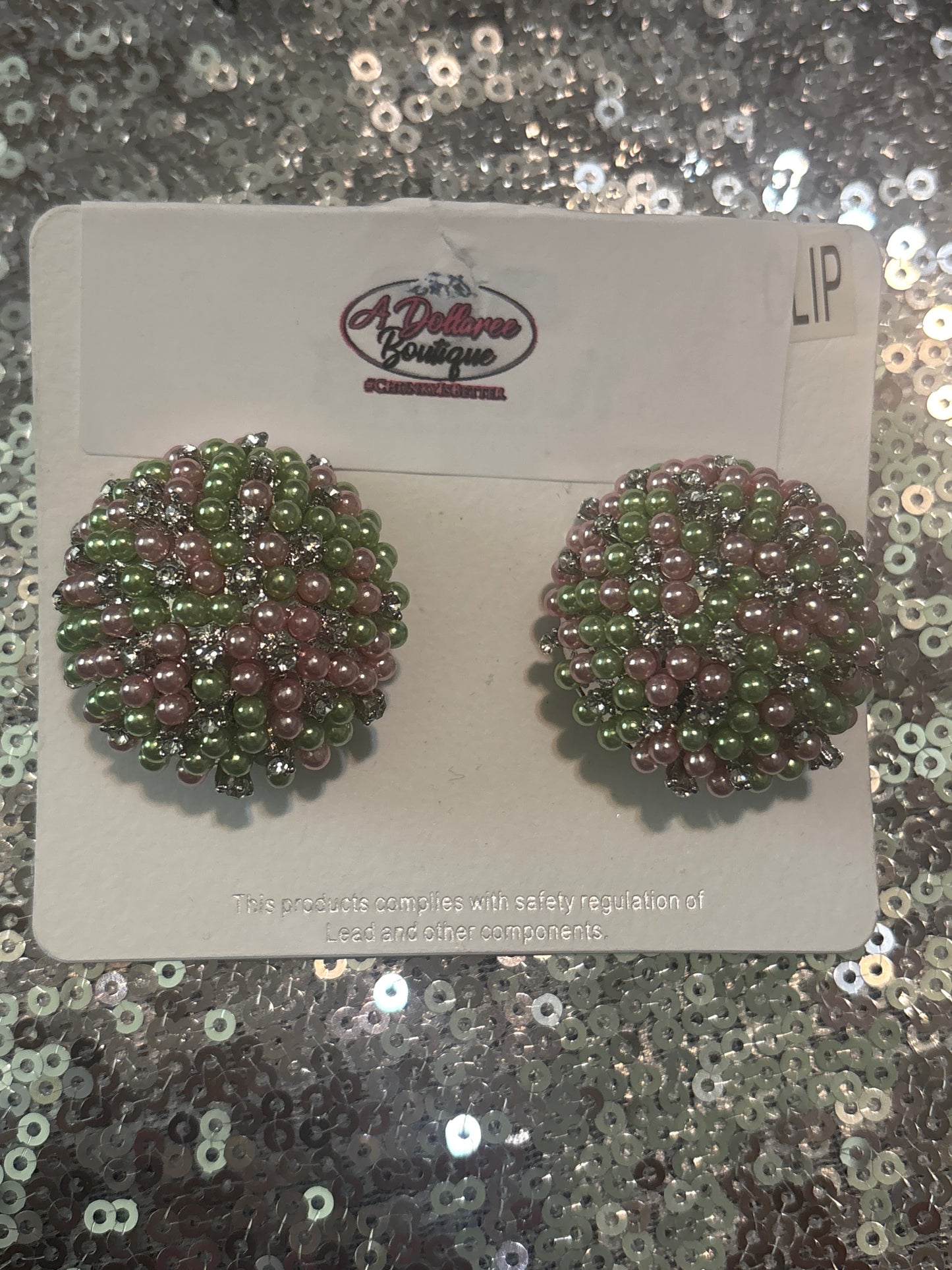 Lime & Pink Pearl Luxe Studs