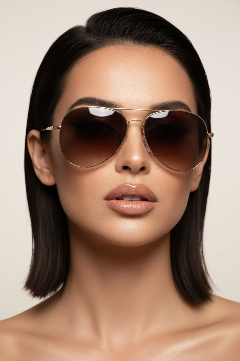 Mocha Luxe Aviator Sunglasses