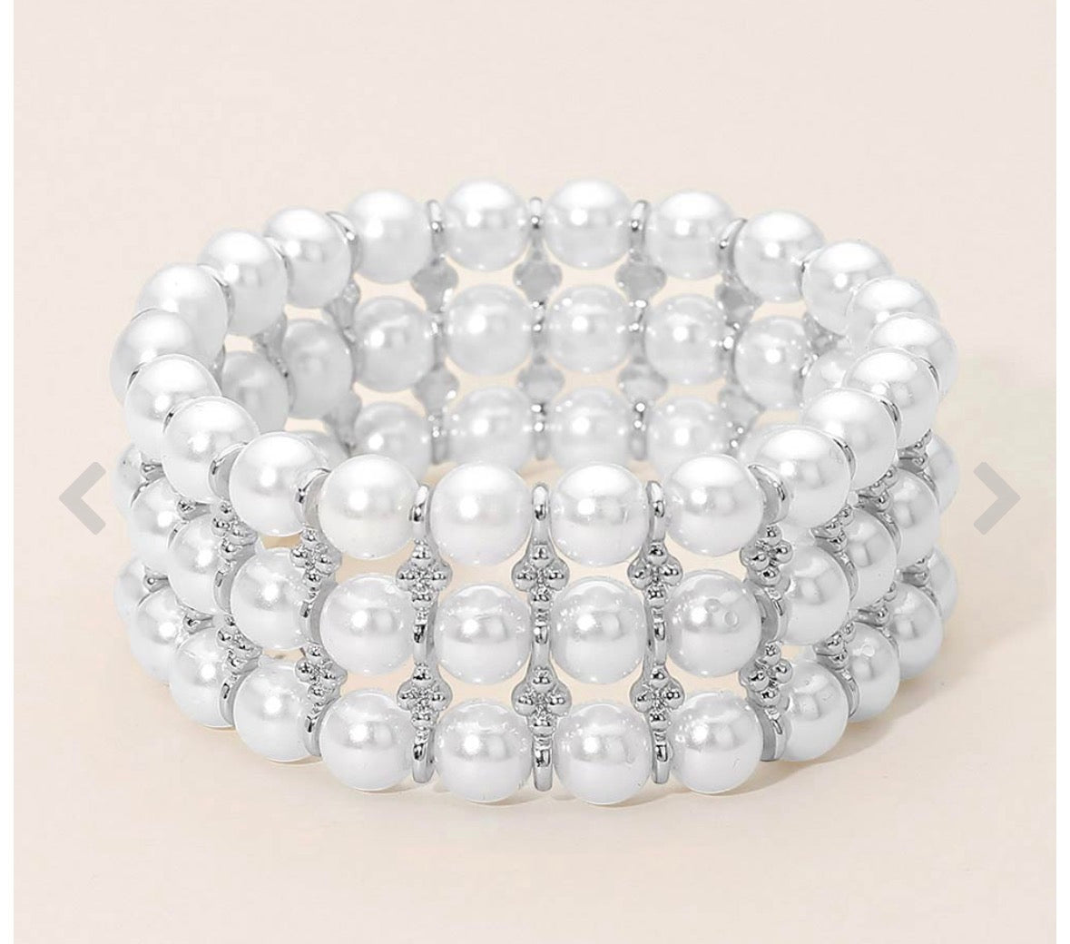 The Pearl Royale Stretch Bracelet (Silver)