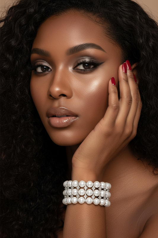 The Pearl Royale Stretch Bracelet (Silver)