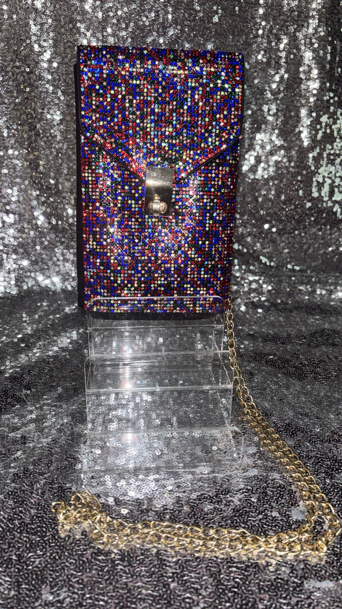Ruby Royale Rhinestone Phone Crossbody
