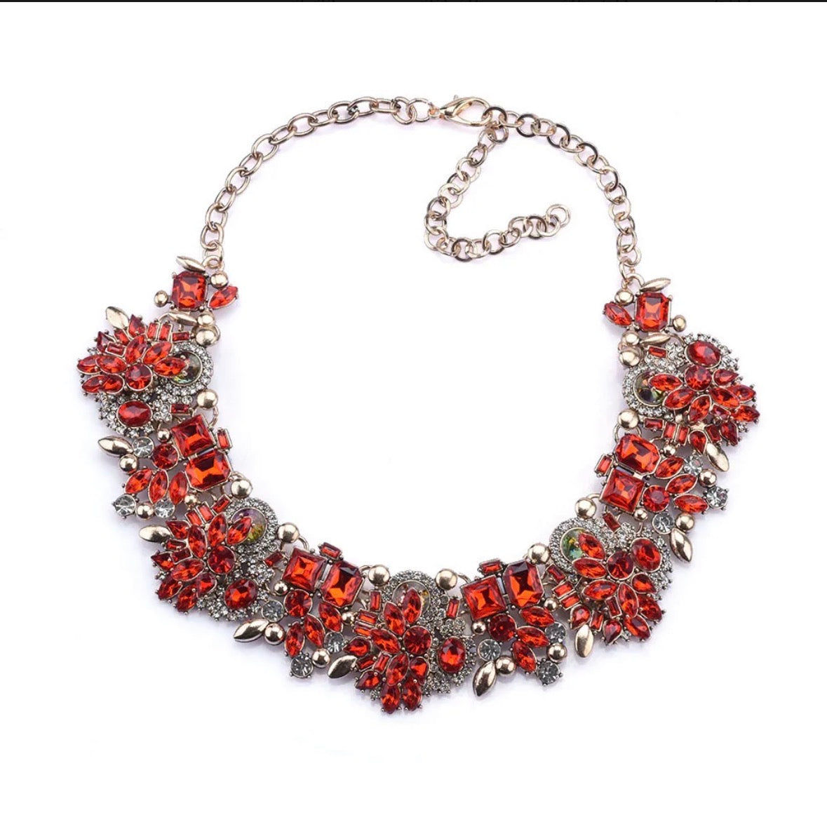 RUBY FIRE STATEMENT NECKLACE