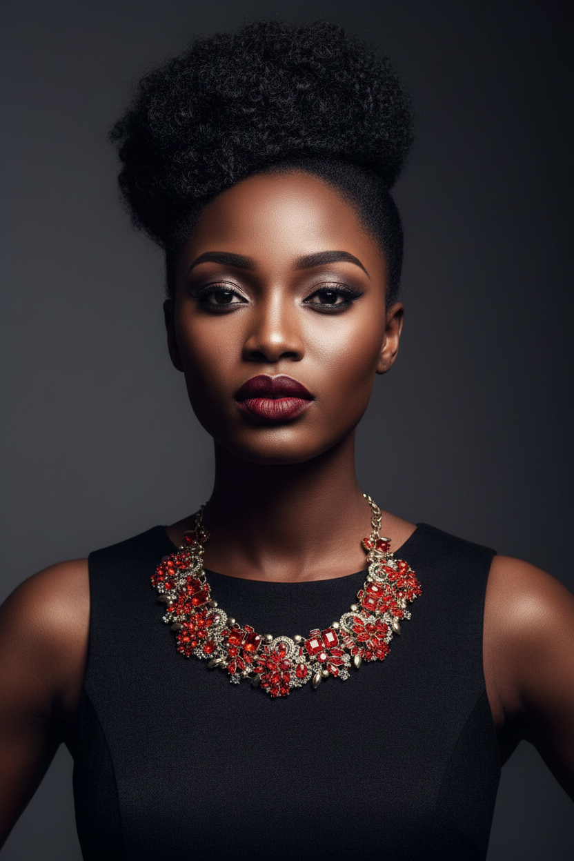 RUBY FIRE STATEMENT NECKLACE