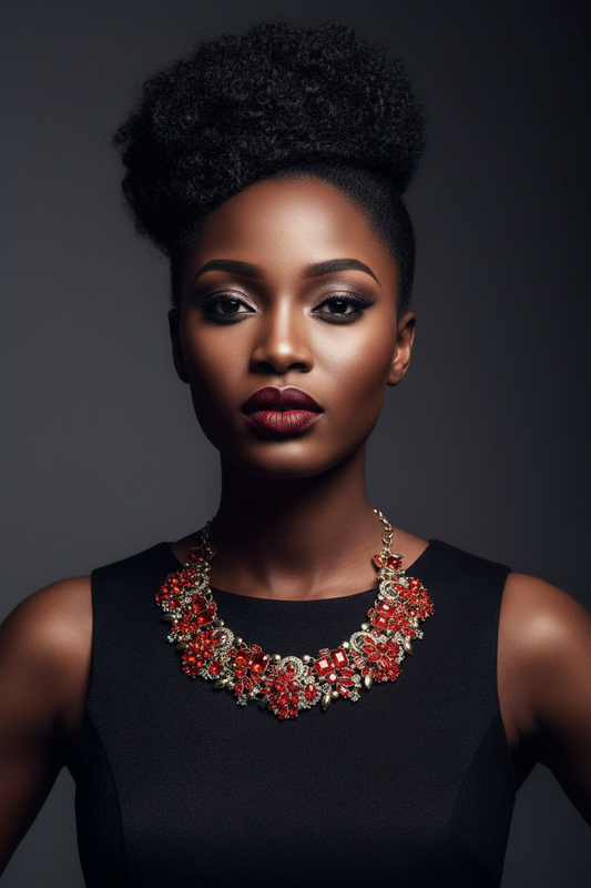 RUBY FIRE STATEMENT NECKLACE