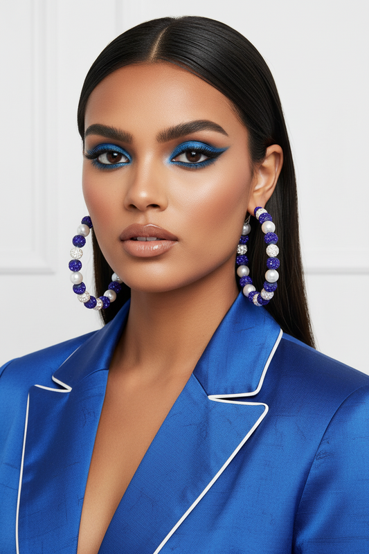 Royal Blue Majesty Luxe Hoop Earrings