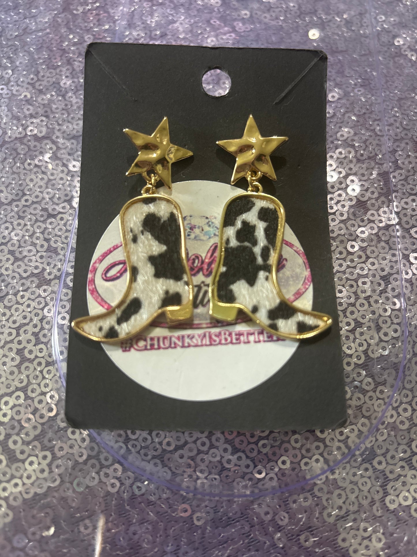 Wild West Glam Boot Earrings