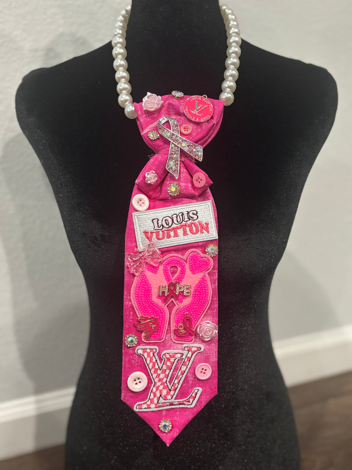 Pink Ribbon Couture – Hope & Luxury Statement Glam Tie