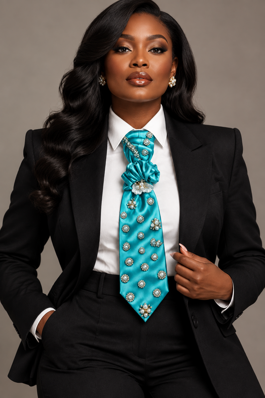 Powder Blue Pearl Luxe Statement Tie