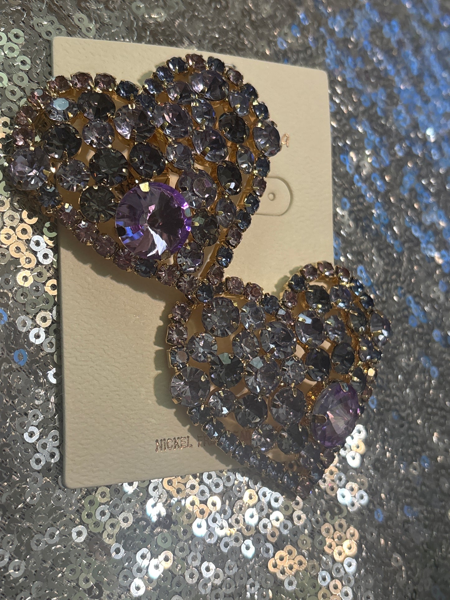 Glamour Heart Crystal Clips