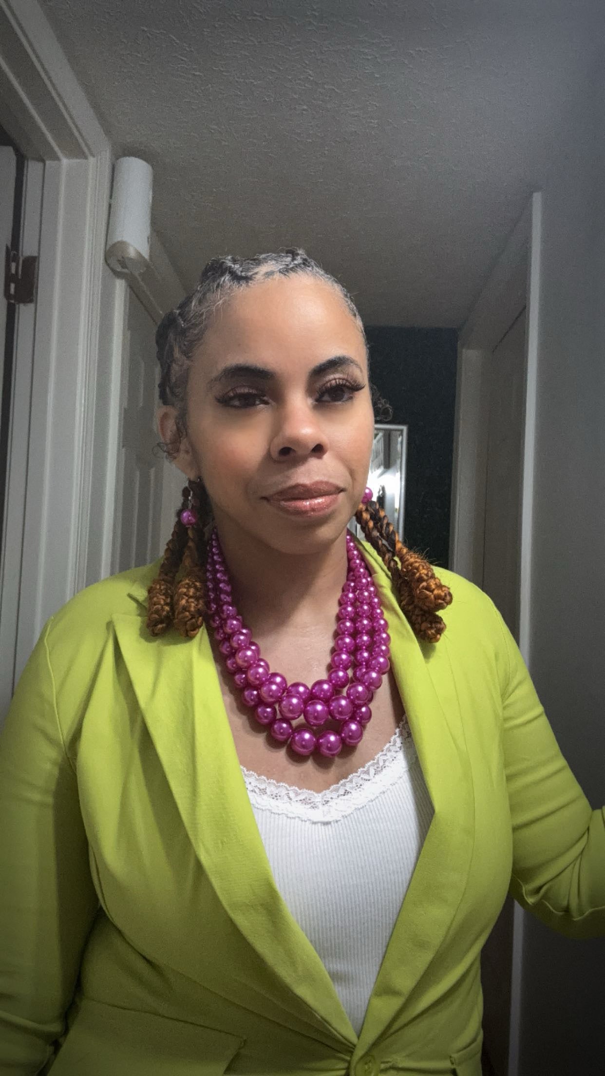 Triple Strand Pearl Chunky Necklace