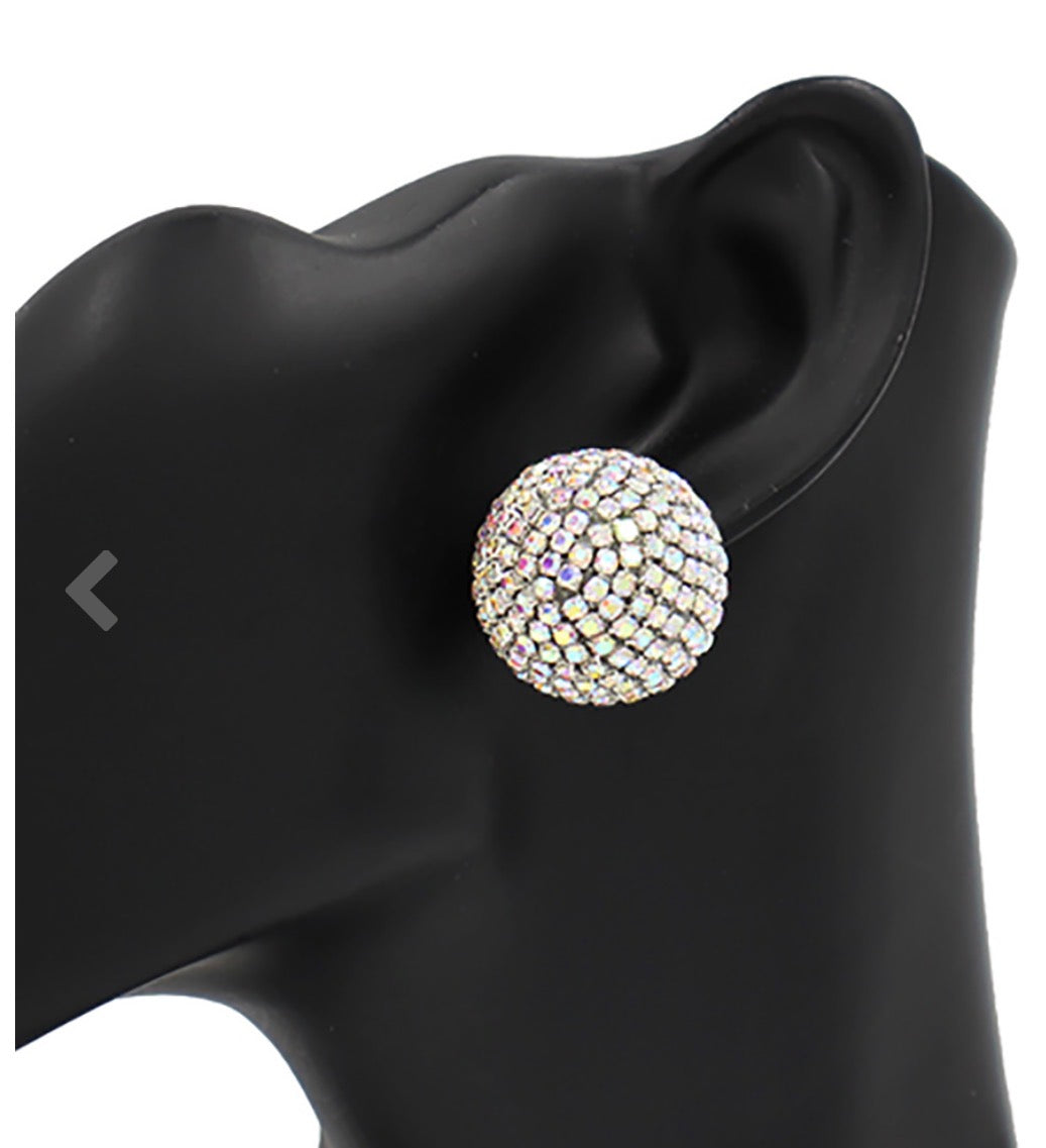 Classic Silver Iridescent Dome Studs