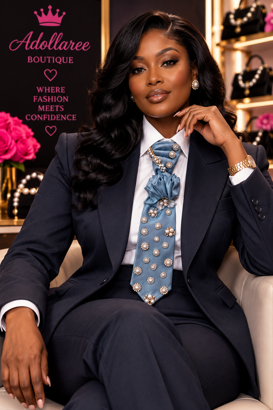 Powder Blue Pearl Luxe Statement Tie
