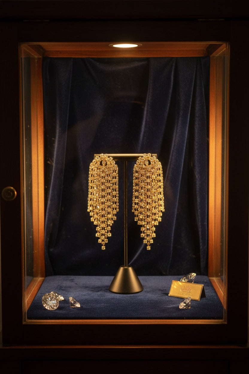 The Champagne Cascade Statement Earrings