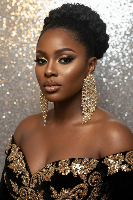 The Champagne Cascade Statement Earrings