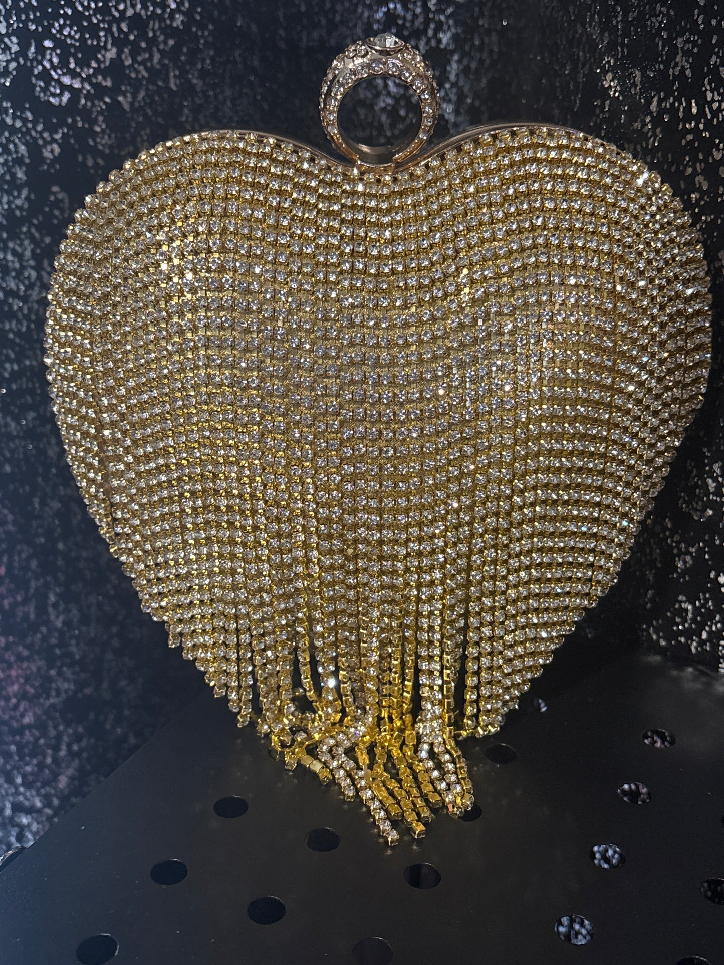 Golden Heart Drip Clutch