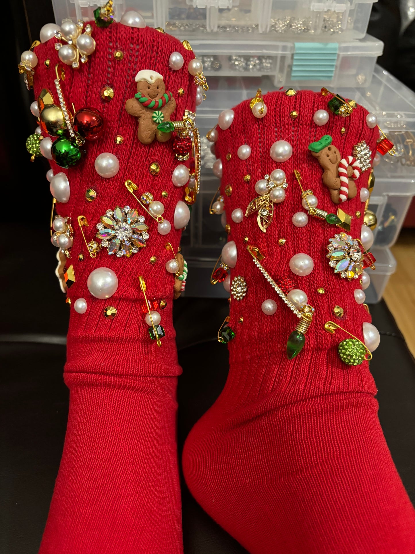 Gingerbread Junk Socks