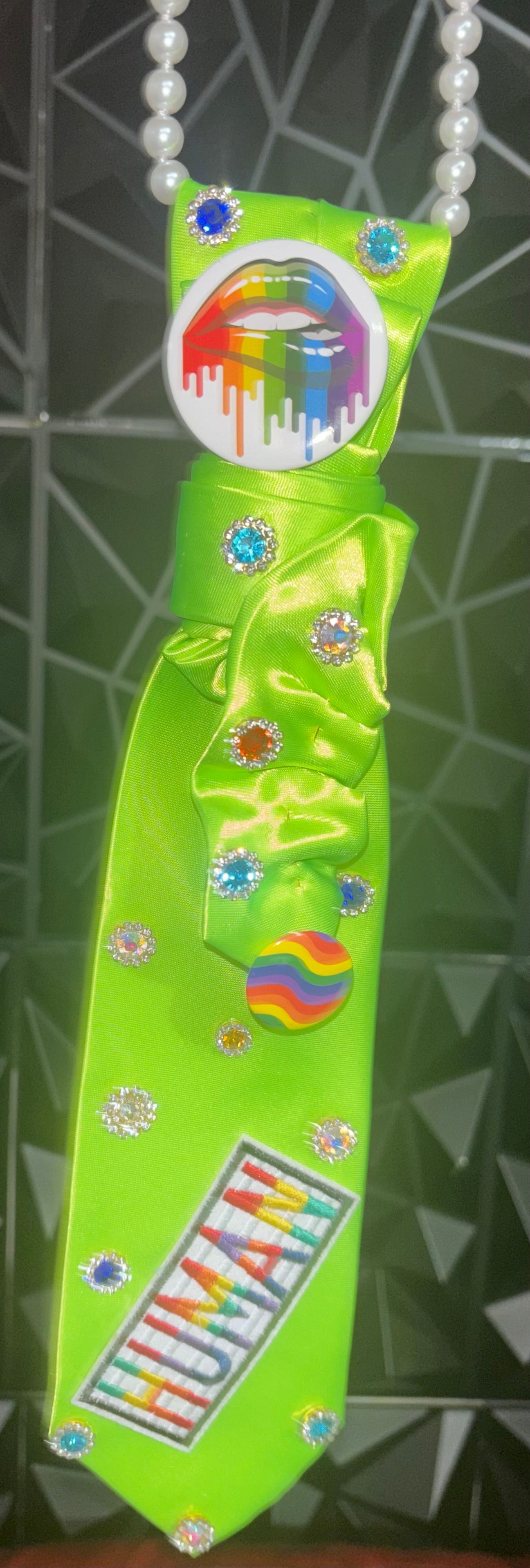 Pride in Full Color Rhinestone Statement Tie