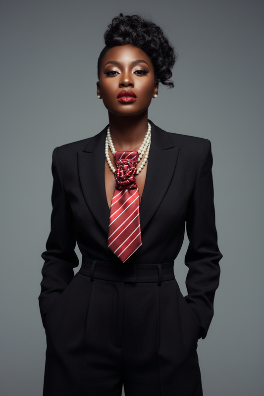 Cherry Luxe Rose Tie Necklace