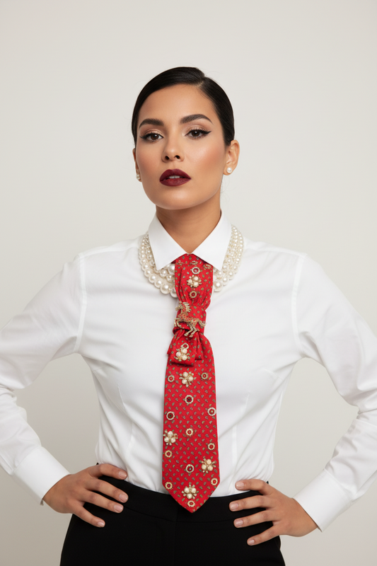 “Run for the Roses Luxe Statement Tie – Scarlet Winner Edition”