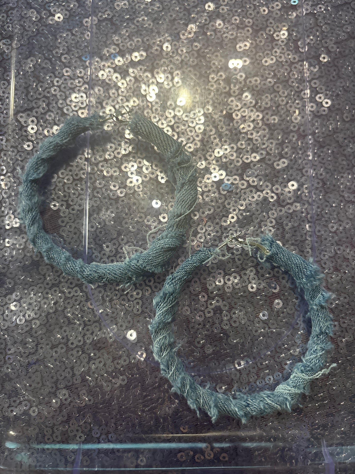 Skyline Wash Distressed Denim Hoops