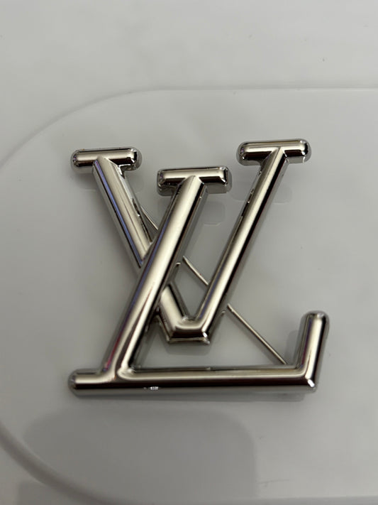 Silver Luxe LV Initial Brooch – Designer Inspired