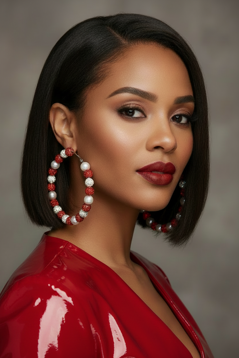 Ruby Radiance Luxe Hoop Earrings