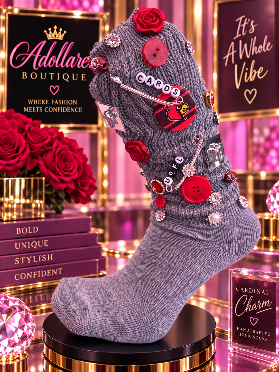 Cardinal Charm Junk Socks