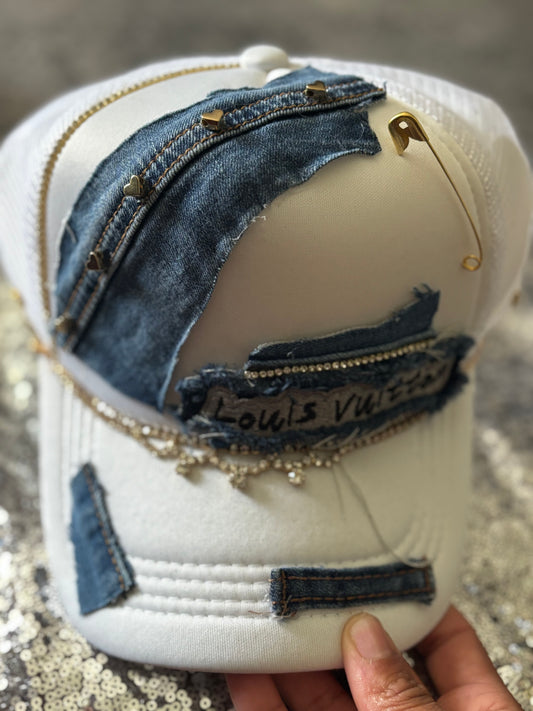 ✨ “Denim Glam Trucker – White Edition” ✨