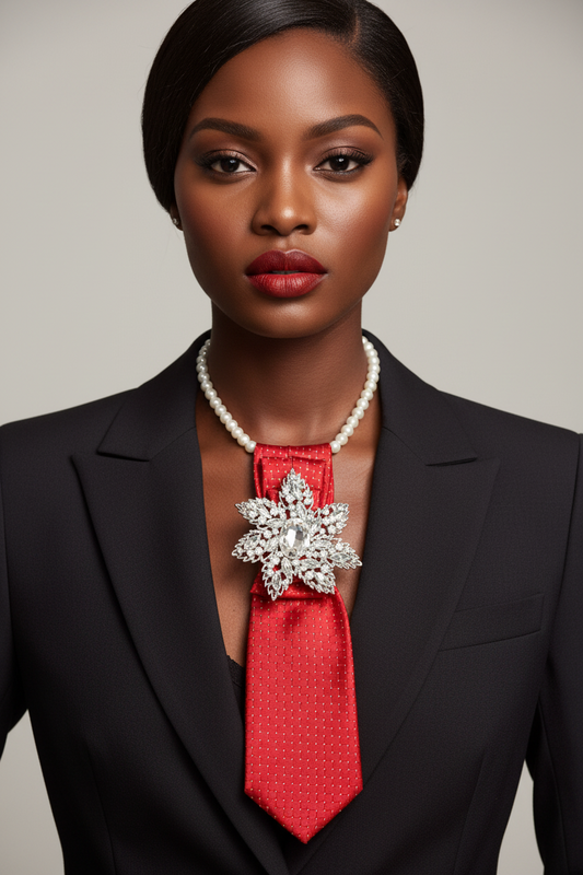 Scarlet Starburst Luxe Tie Necklace