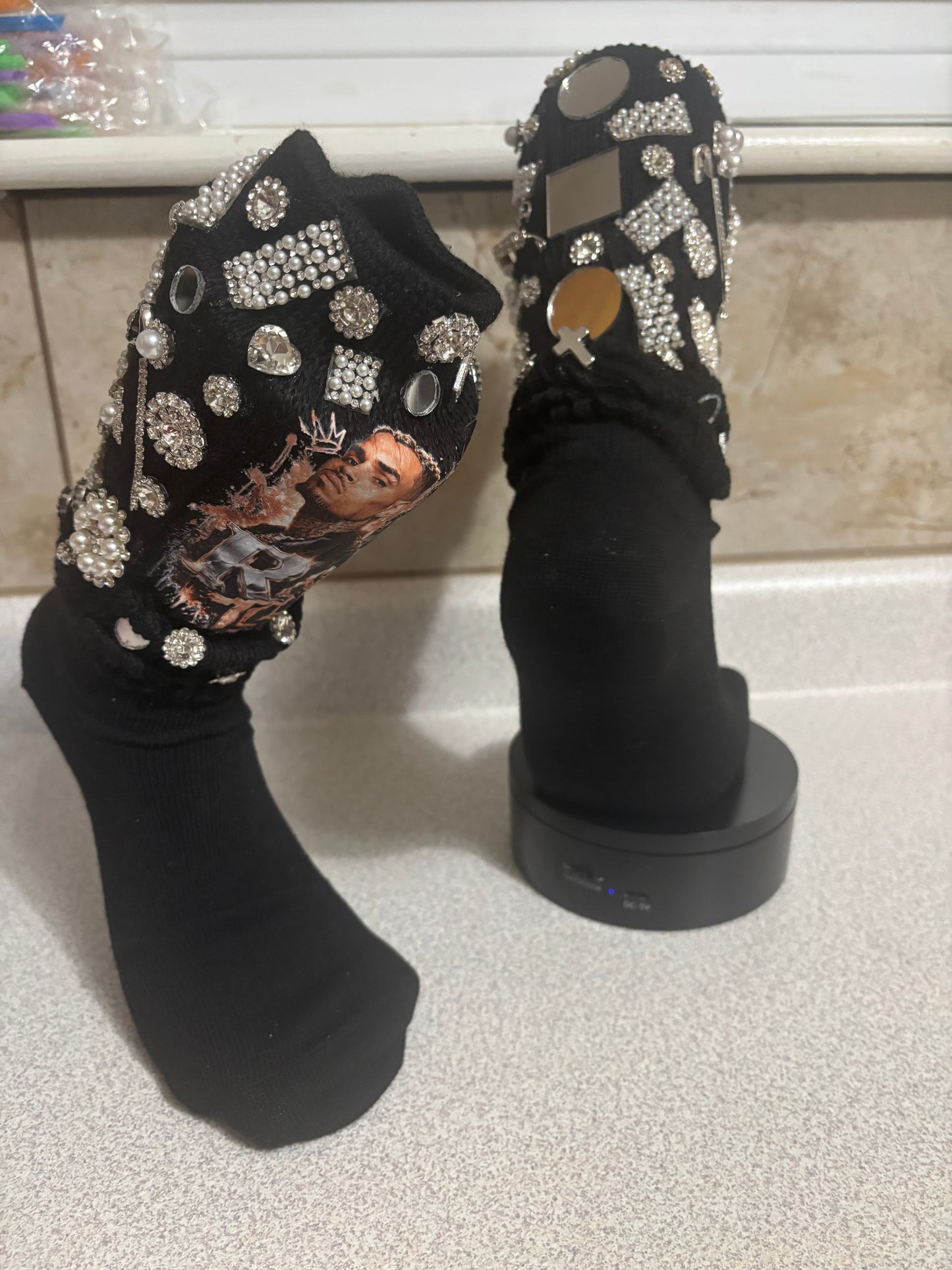 Midnight R&B Royalty Luxe Junk Socks — Black