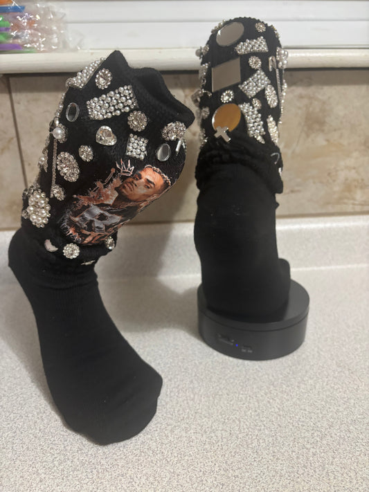 Midnight R&B Royalty Luxe Junk Socks — Black