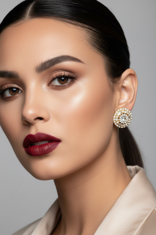 Gold Crystal Luxe Glitz Studs