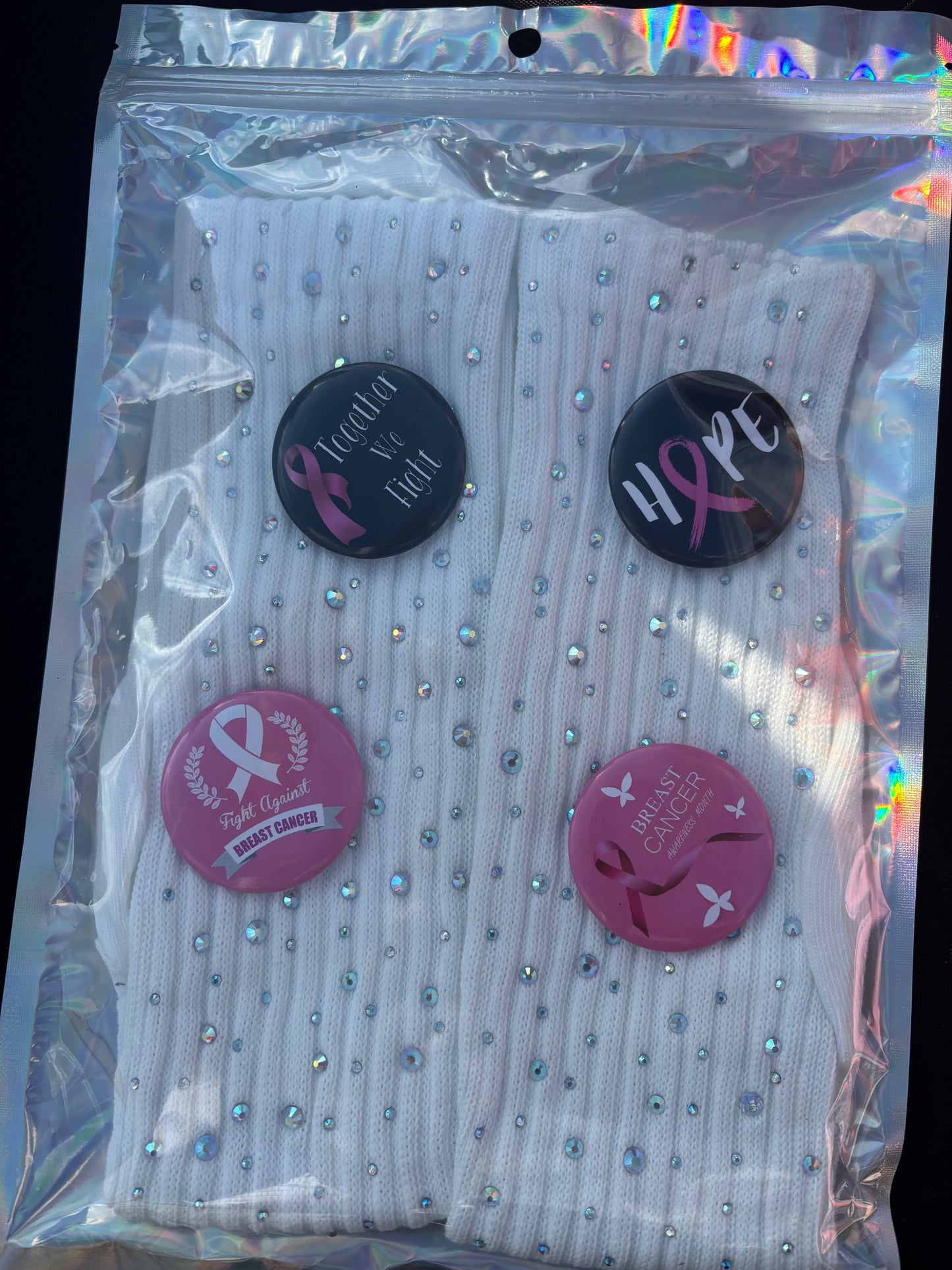 Hope in White Sparkle Sock Set