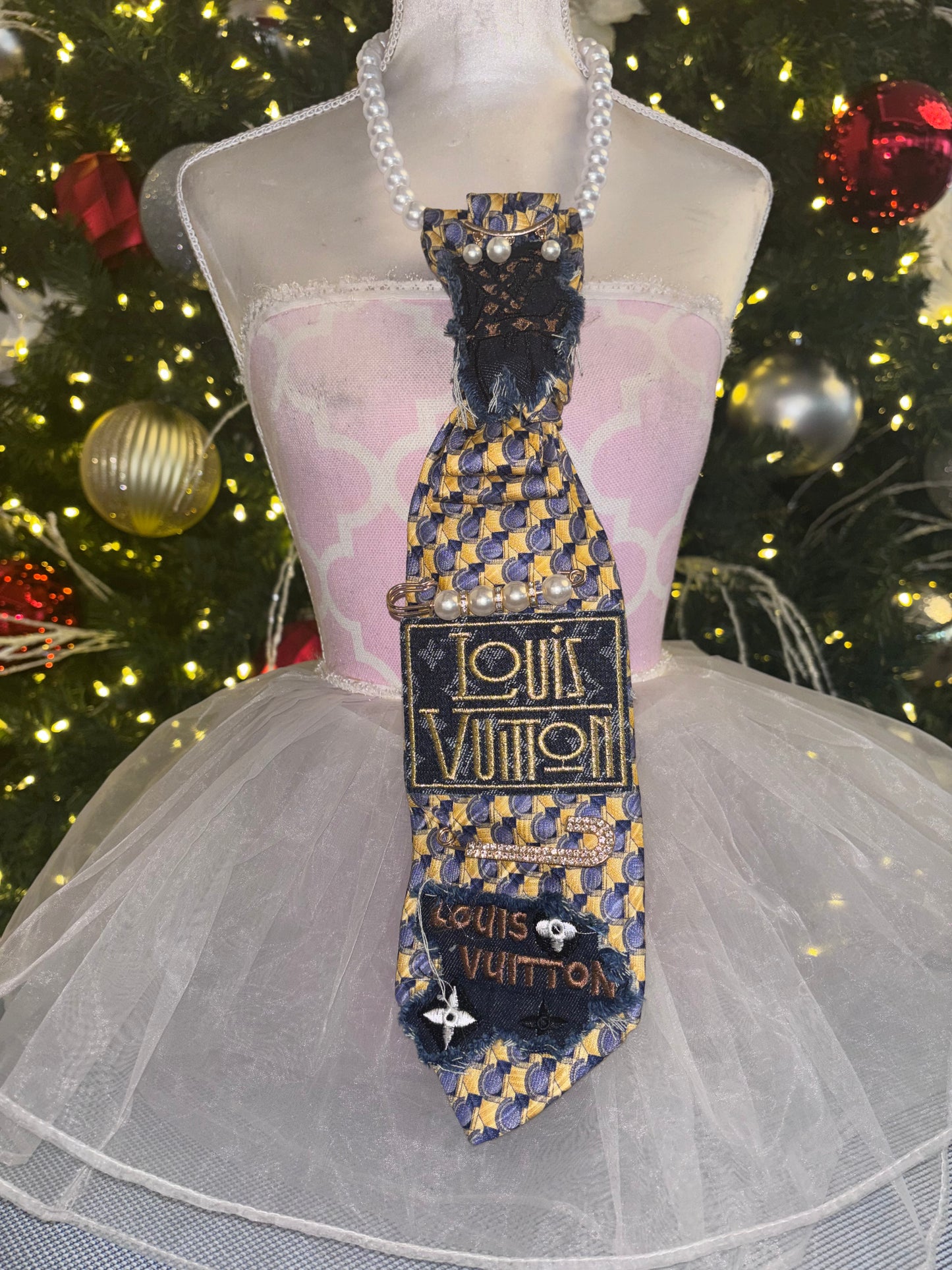 Golden Mosaic Pearl Luxe Necktie