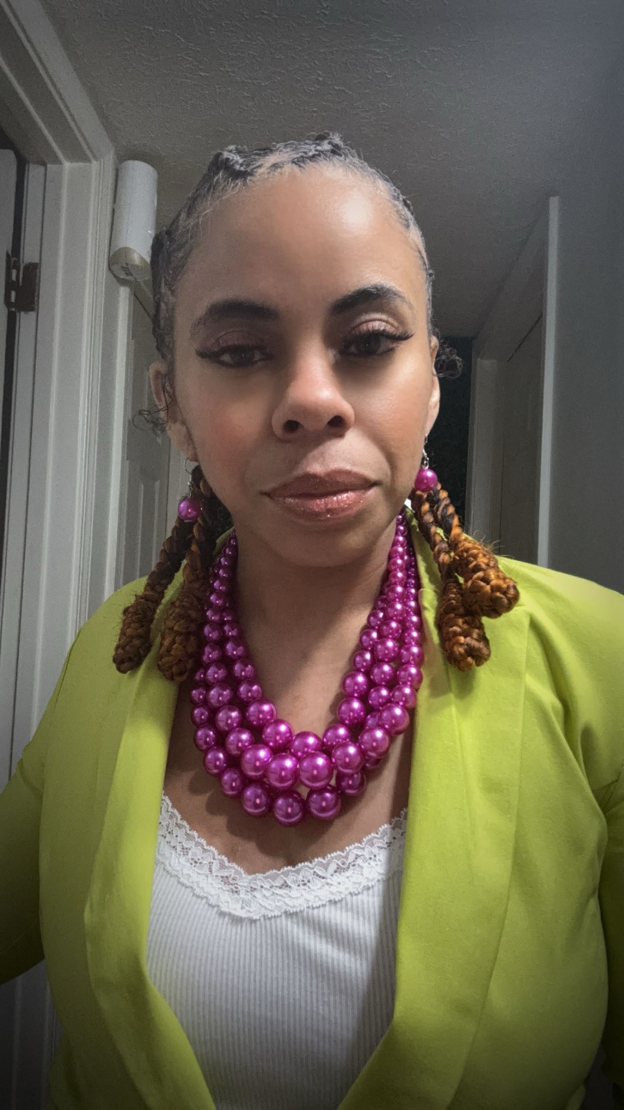 Triple Strand Pearl Chunky Necklace